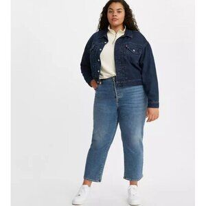 Levis Womens Ribcage Straight‎ Ankle Jeans Size 20W Medium Wash Denim